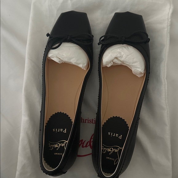Christian Louboutin Black Leather Flats - Picture 2 of 5